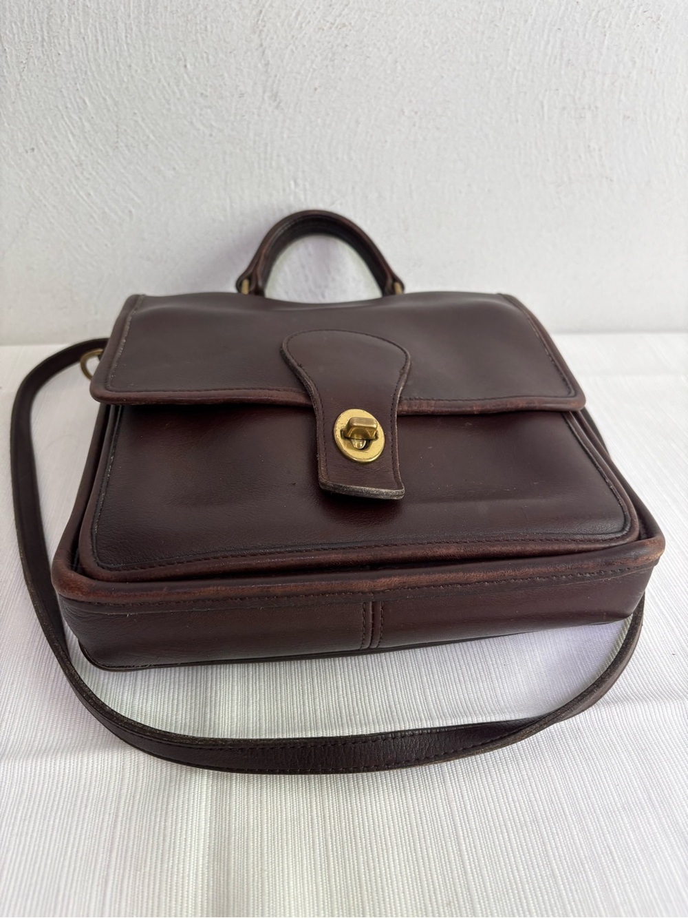 COACH 5130 Vintage 1996 USA Station Bag Mahagony Brown Leather Crossbody Purse - Picture 16 of 16